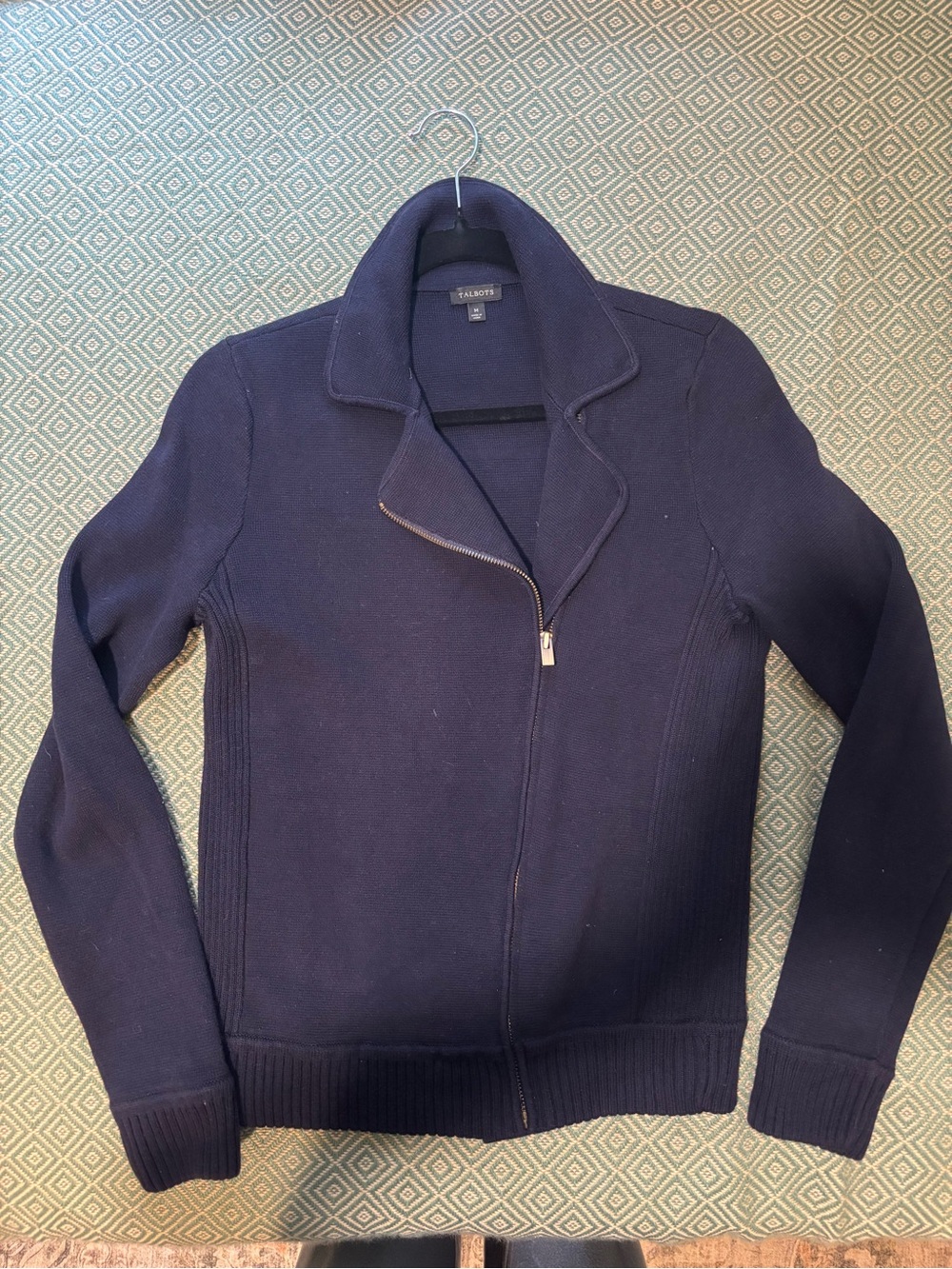 Talbots Navy Ribbed Crew Sweater